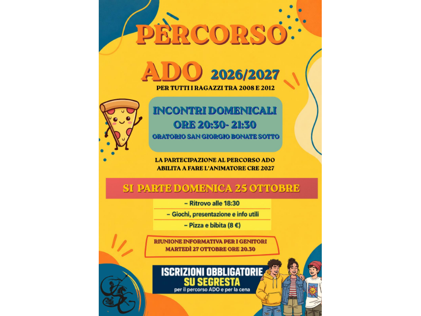 PERCORSO ADOLESCENTI 2026-2027